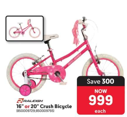 Raleigh 16” or 20” Crush Bicycle