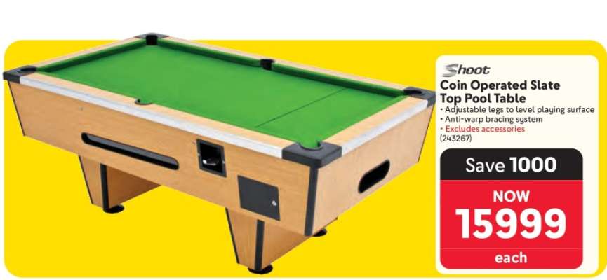 Shoot Coin Operated Slate Top Pool Table