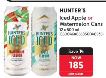 HUNTER'S Iced Apple or Watermelon Cans