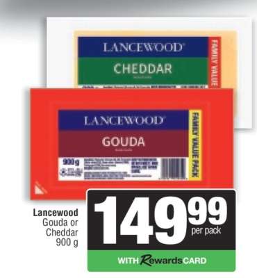 Lancewood Gouda or Cheddar