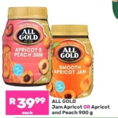 ALL GOLD Jam Apricot OR Apricot and Peach