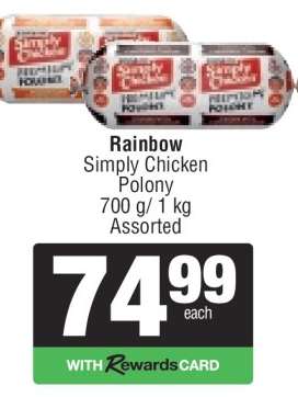 Rainbow Simply Chicken Polony