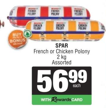 SPAR French or Chicken Polony