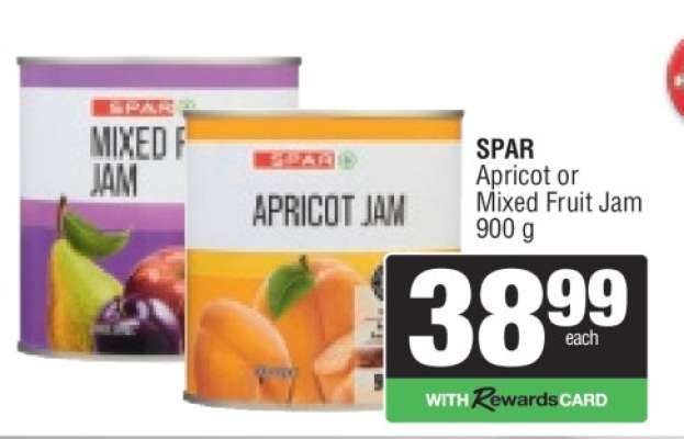 SPAR Apricot or Mixed Fruit Jam