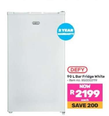 DEFY 90 L Bar Fridge White