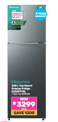 Hisense 225 L Top Mount Freezer Fridge (H225TTS)