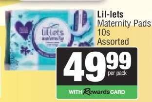 Lil-lets Maternity Pads 10s Assorted