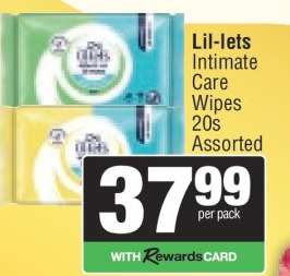 Lil-lets Intimate Care Wipes 20s Assorted