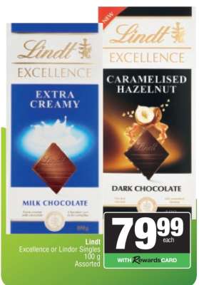 Lindt Excellence or Lindor Singles