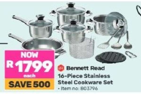 Bennett Read 16-Piece Stainless Steel Cookware Set