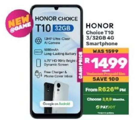 HONOR Choice T10 3/32GB 4G Smartphone