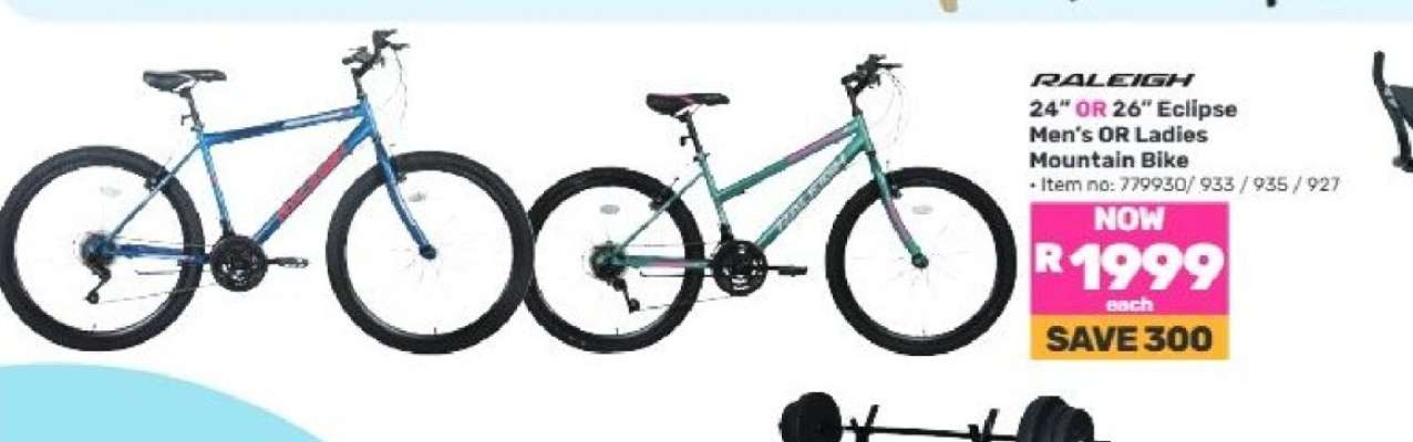 Raleigh 24" or 26" Eclipse Men's or Ladies Mountain Bike