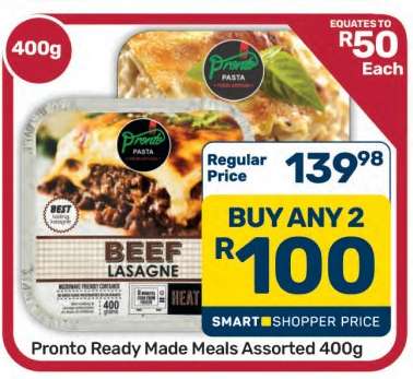 Pronto Ready Made Meals Assorted 400g