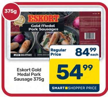 Eskort Gold Medal Pork Sausage 375g