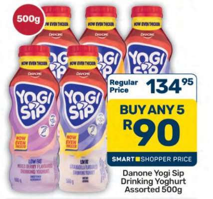 Danone Yogi Sip Drinking Yoghurt Assorted 500g