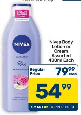 Nivea Body Lotion or Cream Assorted 400ml