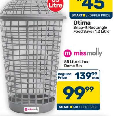 Miss Molly 85 Litre Linen Dome Bin