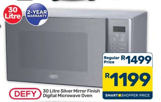 DEFY 30 Litre Silver Mirror Finish Digital Microwave Oven