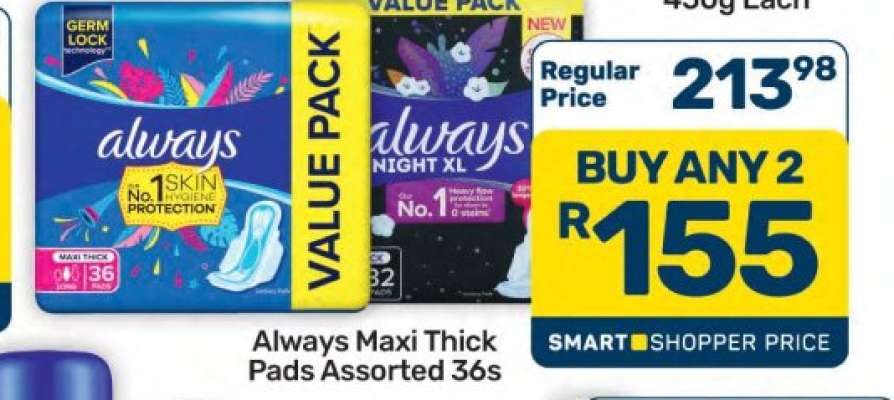 Always Maxi Thick Pads Assorted 36s