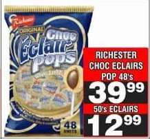 RICHESTER CHOC ECLAIRS POP 48's