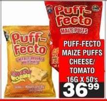 PUFF-FECTO MAIZE PUFFS CHEESE/TOMATO
