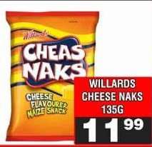 WILLARDS CHEESE NAKS 135G