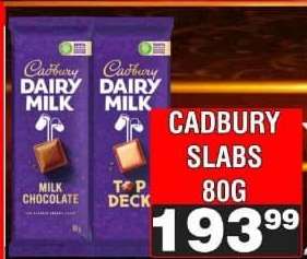 CADBURY SLABS 80G