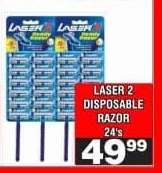 LASER 2 DISPOSABLE RAZOR 24's