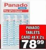 PANADO TABLETS CARD 48 X 2's