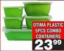 OTIMA PLASTIC 5PCS COMBO CONTAINERS