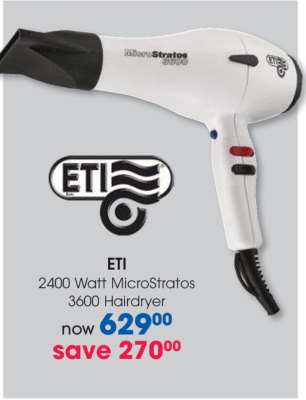 ETI 2400 Watt MicroStratos 3600 Hairdryer