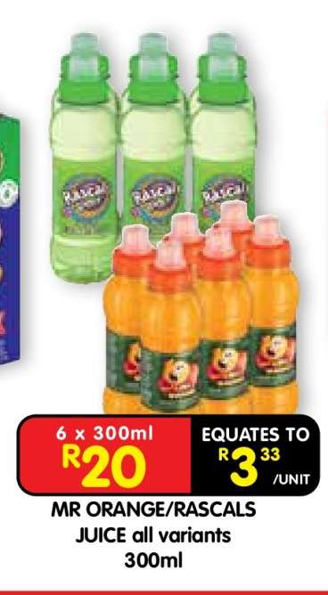 MR ORANGE/RASCALS JUICE all variants 300ml