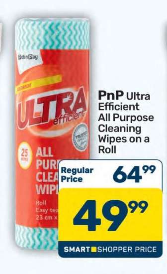 PnP Ultra Efficient All Purpose Cleaning Wipes On-A-Roll