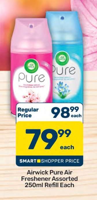 Airwick Pure Air Freshener Assorted 250ml Refill Each