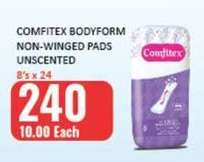 COMFITEX BODYFORM NON-WINGED PADS UNSCENTED