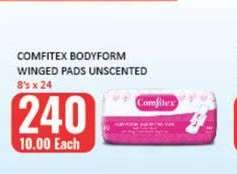 COMFITEX BODYFORM WINGED PADS UNSCENTED