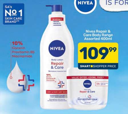 Nivea Repair & Care Body Range Assorted 400ml
