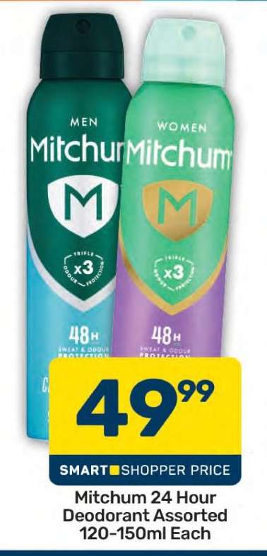 Mitchum 24 Hour Deodorant Assorted 120-150ml Each