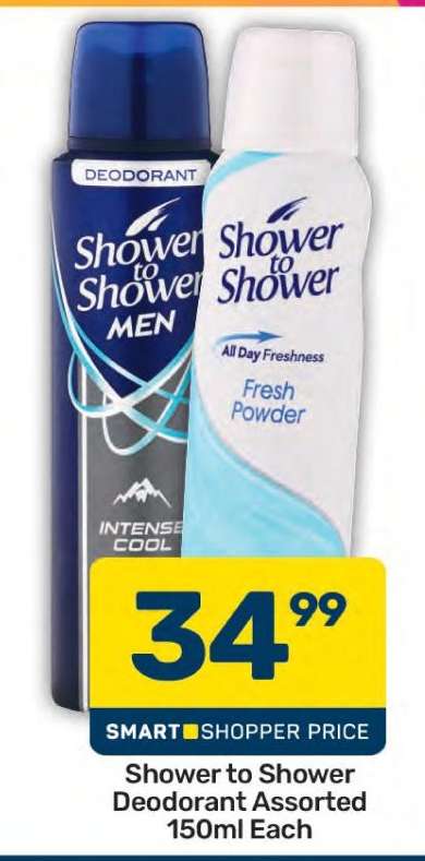 Shower To Shower Deodorant Assorted-150ml Each