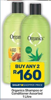 Organics Shampoo or Conditioner Assorted 1 Litre