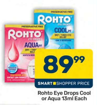 Rohto Eye Drops Cool or Aqua 13ml Each