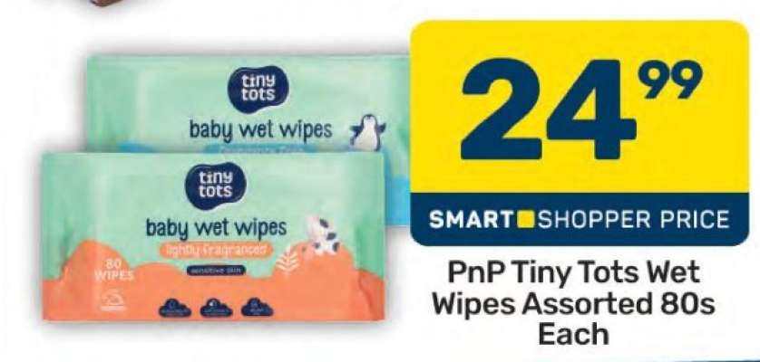 PnP Tiny Tots Wet Wipes Assorted 80s Each