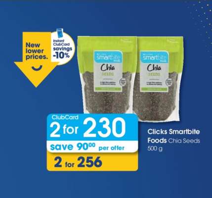 Clicks Smartbite Foods Chia Seeds 500 g