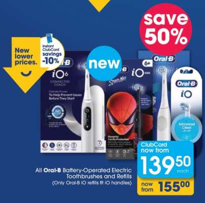 All Oral-B Battery-Operated Electric Toothbrushes and Refills