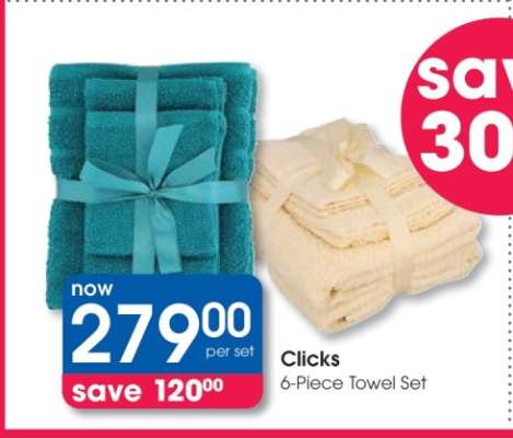 Clicks 6-Piece Towel Set