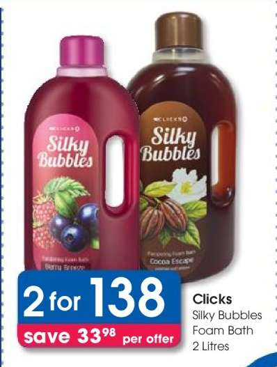 Clicks Silky Bubbles Foam Bath 2 Litres