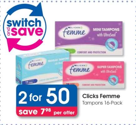 Clicks Femme Tampons 16-Pack