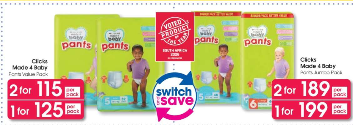 Clicks Made 4 Baby Pants Value Pack