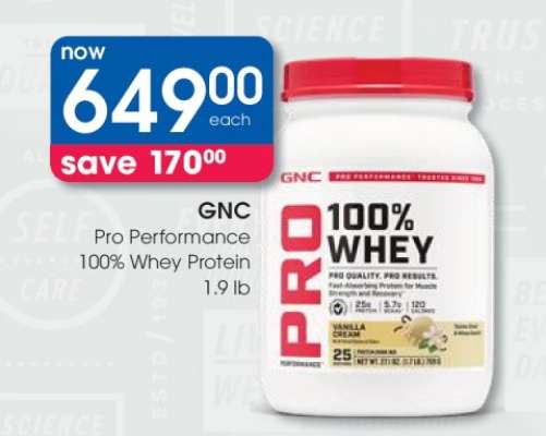GNC Pro Performance 100% Whey Protein 1.9 lb