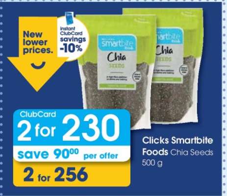 Clicks Smartbite Foods Chia Seeds 500 g